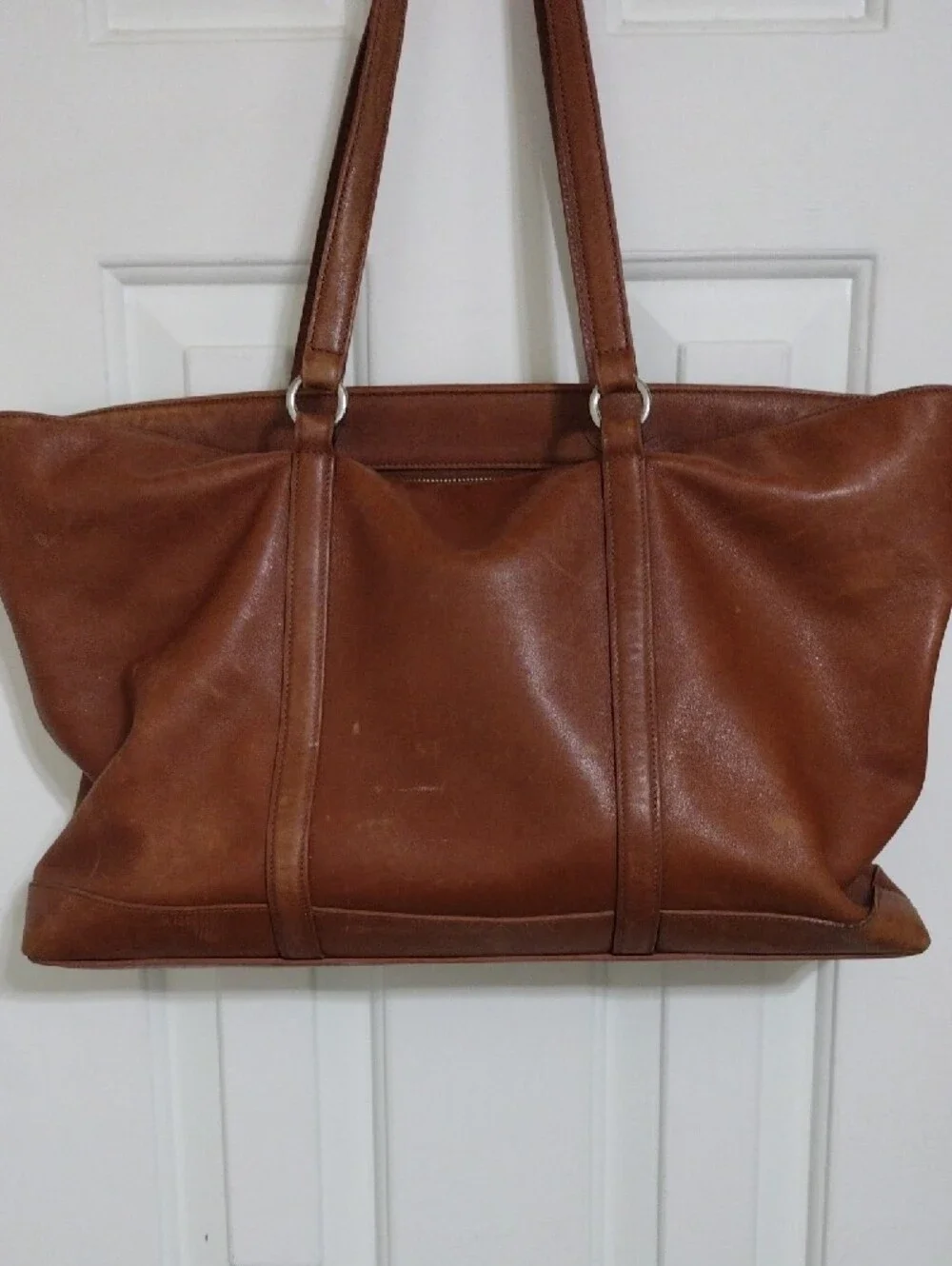 Vintage Coach Cognac Leather Laptop Tote